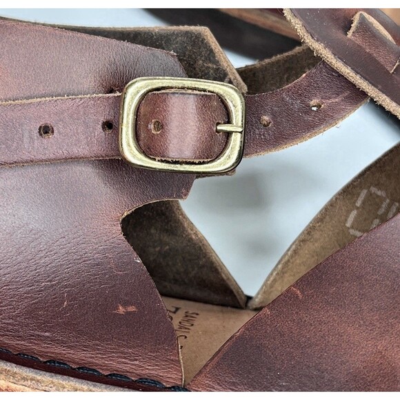 Zora of St.Thomas Handmade Brown Leather Fisherman Sandals Vibram Sole Mens 9 main image 7